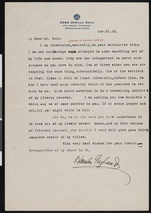 Hamlin Garland, letter, 1939-03-21, to Charles Bull