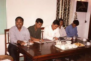 Project director Cheoun and co-workers in Preah Sdack