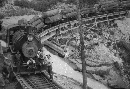 Five Car Logging Locomotive