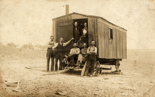 Cook wagon with workers