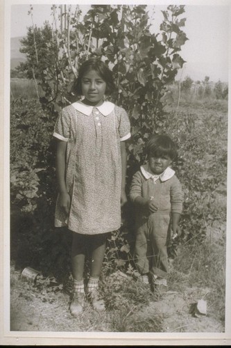 Velma Williams and brother; 1937; 4 prints, 4 negatives