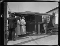 People at a temporary bank after the earthquake, Santa Barbara, 1925