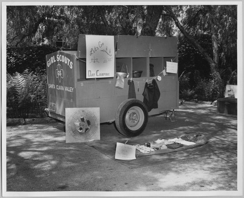 Girl Scouts Santa Clara Valley Day camping trailer [ca. 1955]