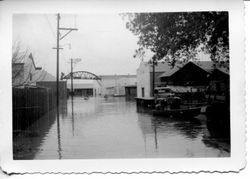 1951 flood in the Laguna de Santa Rosa area of Sebastopol surrounds the Barlow apple processing buildings