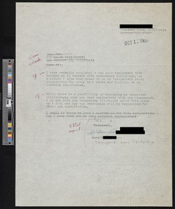 I. A., letter (1960)