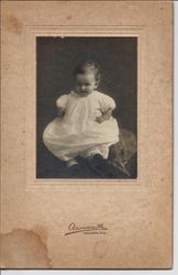Unidentified baby girl on her first birthday, about 1915