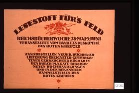 Lesestoff fur's Feld. Reichsbucherwoche, 28. Mai - 3. Juni