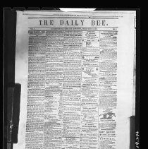 Daily Bee, Front Page, 1857