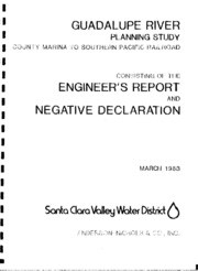 Guadalupe River From County Marina To SPRR At Alviso : Planning Study Consisting of The Engineer's Report and Negative Declaration