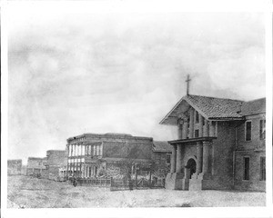 Exterior view of the Mission Francisco de Asis (Dolores), San Francisco, ca.1909