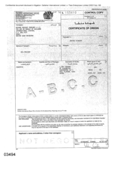 [Certificate of Origin from Modern Freight Company LLC on behalf of Gallaher International Limited on Dorchester Int'l Full Flavour]