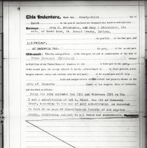 Indenture between John and Mary Studebaker and L. B. Volmer