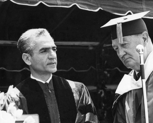 Shah with Edwin Pauley at graduation ceremony
