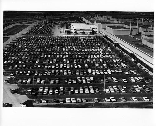 Aerial View of the General Motors Corporation Assembly Plant's Parking Lot