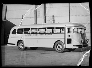 Barstow High School bus, Southern California, 1936