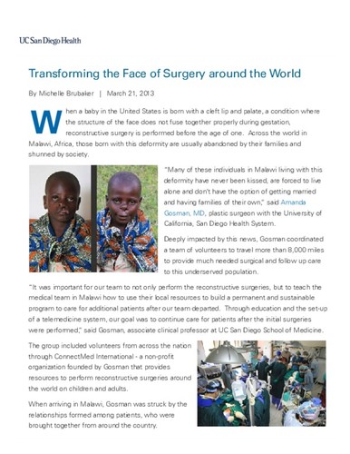 Transforming the Face of Surgery around the World