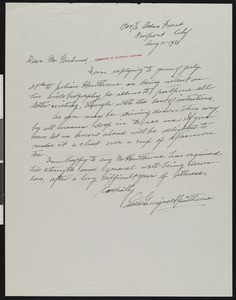 Edith Garrignes Hawthorne, letter, 1923-08-02, to Hamlin Garland