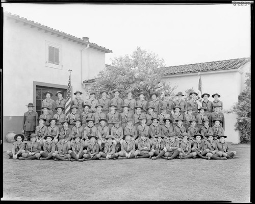Boy Scout troop, Polytechnic Elementary School, 1030 East California, Pasadena. April 28, 1939