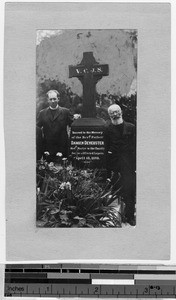 Fathers Sweeney, MM, and d'Orgeval, SSCC, at Fr. Damien's grave, Hawaii, October 14, 1932