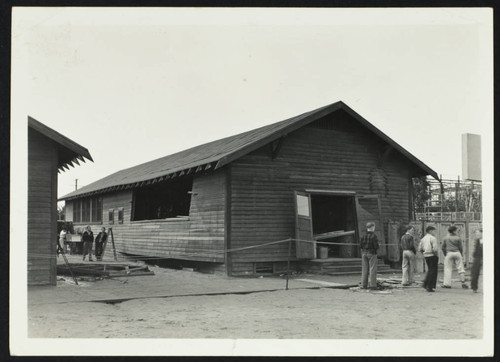Machine shop exterior, damage from the 1933 earthquake