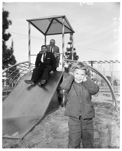 Playground equipment donated by Rotary club of Panorama City, 1958