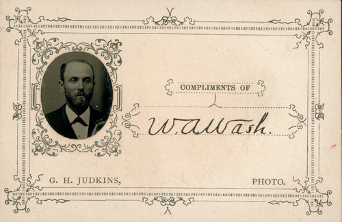 Calling card from W. A. Wash