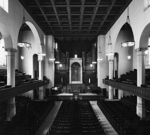 Interior view of First Baptist Church, Pasadena