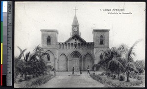 Boys in front of the Cathedral, Brazzaville, Congo Republic, ca.1900-1930