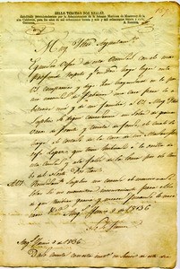 Petition of Egmidio Vejar for grant of land upon which to build a house, 1836