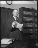 Los Angeles County District Attorney Buron Fitts, circa 1935