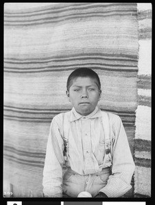 Portrait of a Walpai Indian boy, Kingman, Arizona