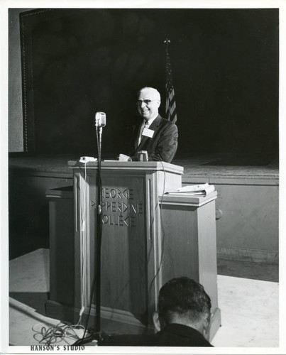 George S. Benson at the podium