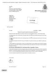 [Letter from Joe Daly to Nigel Espin regarding request for cigarette analysis customer information]