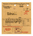 Statement of unsecured personal property taxes for year 1942