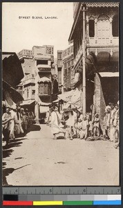 People walking down a street in Lahore, Pakistan, ca.1920-1940