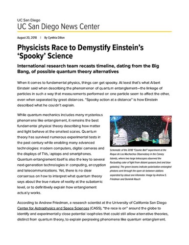 Physicists Race to Demystify Einstein’s ‘Spooky’ Science