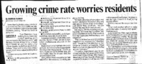 Growing crime rate worries residents