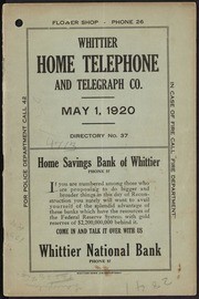 Whittier Home Telephone Directory, No. 37