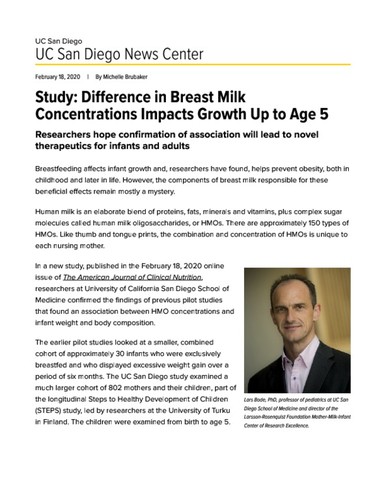 Study: Difference in Breast Milk Concentrations Impacts Growth Up to Age 5
