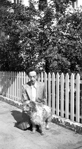 Gertrud Oppenheimer with her dog, Patch