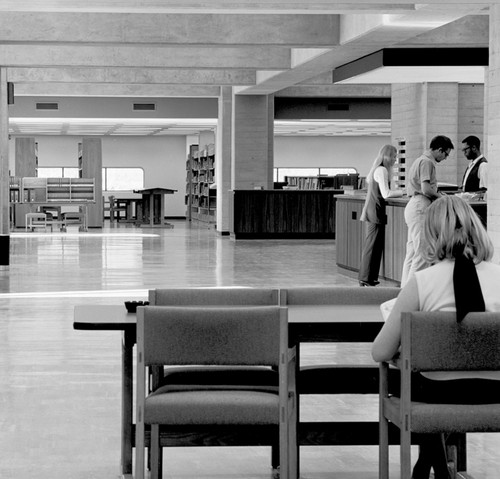 The interior of the Central University Library on the campus of UCSD. December 29, 1970
