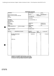[Proforma invoice from Gallaher International Limited to Tlais Enterprises Ltd regarding Sovereign Classic Global cigarettes]