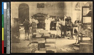 Newspaper press, Kisangani, Congo, ca.1920-1940