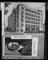 Copy print of 2 photographs: Harry L. Harper and the Graybar Electric Co. building, Los Angeles, 1935