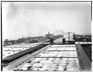 A panoramic view of the plant of Los Angeles Compress and Warehouse Company, Los Angeles Harbor, July 1930