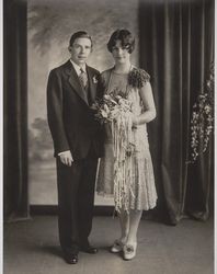 Wedding portrait of Carroll and Naomi Doane, Santa Rosa, California, March 18, 1928