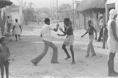 Boys playing in the street, San Basilio de Palenque, 1976