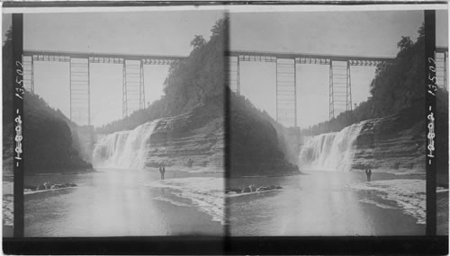 Upper Falls of the Tennessee River and Railway Bridge, Portage, New York State