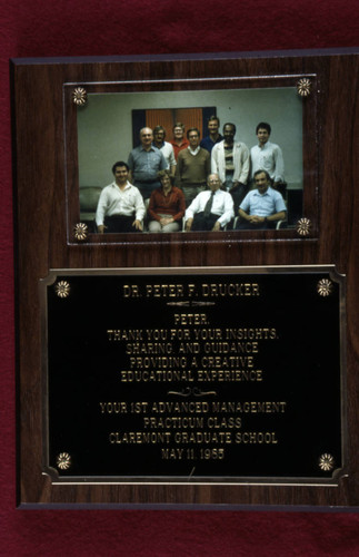 Claremont Graduate School plaque