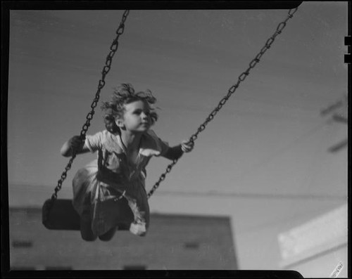 Girl on swing, Los Angeles, circa 1935